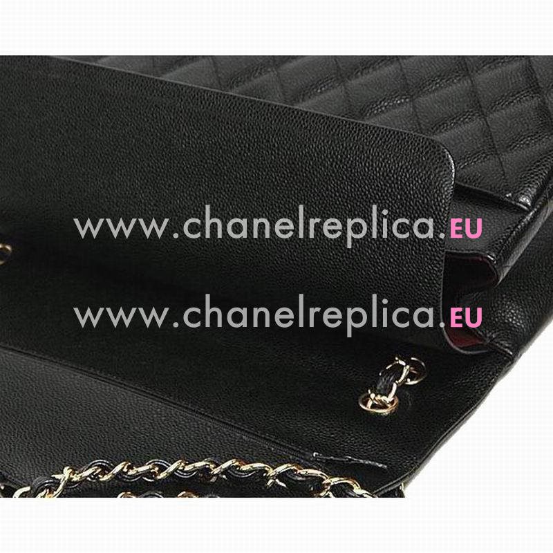 Chanel Cruise Caviar Maxi Bag Double Flap Black(Gold) A47600GH