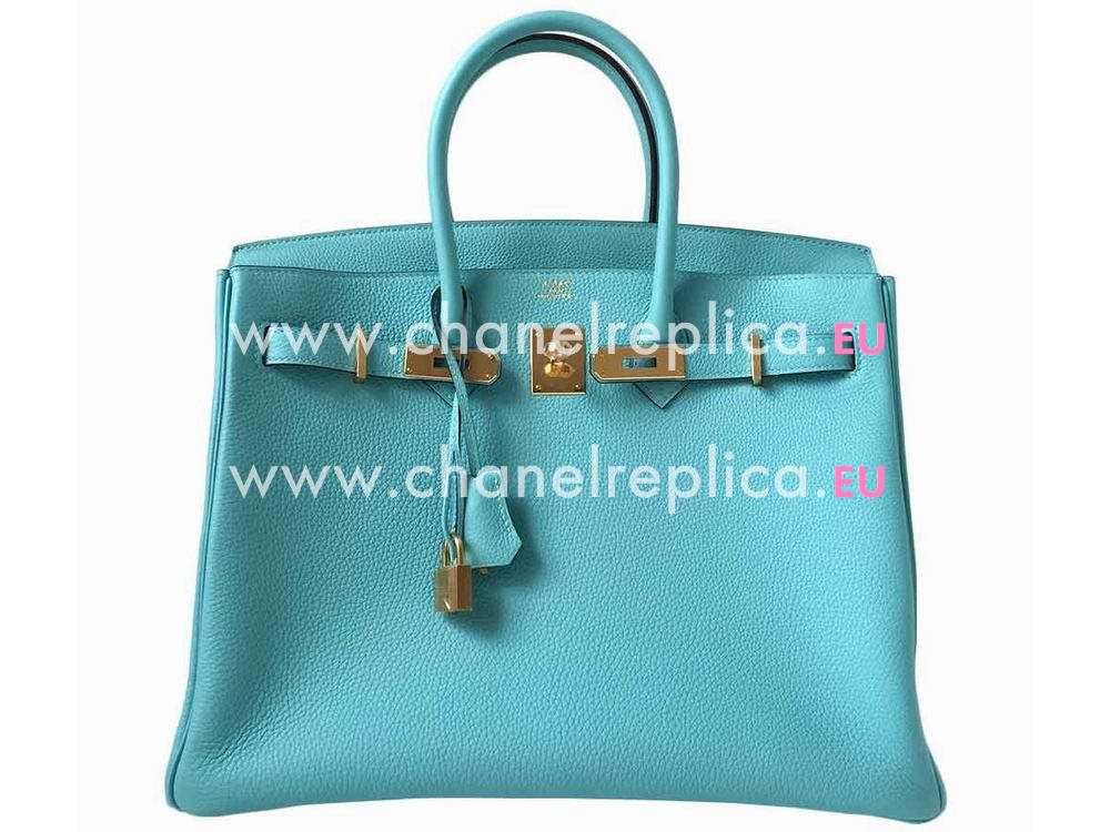 Hermes Birkin 35 Blue Atoll Togo Leather Gold Hardware H1035BEU