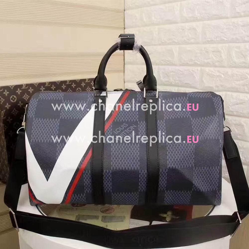 Louis Vuitton Keepall Bandouliere Dimer Cobalt Canvas Travel bag M44008