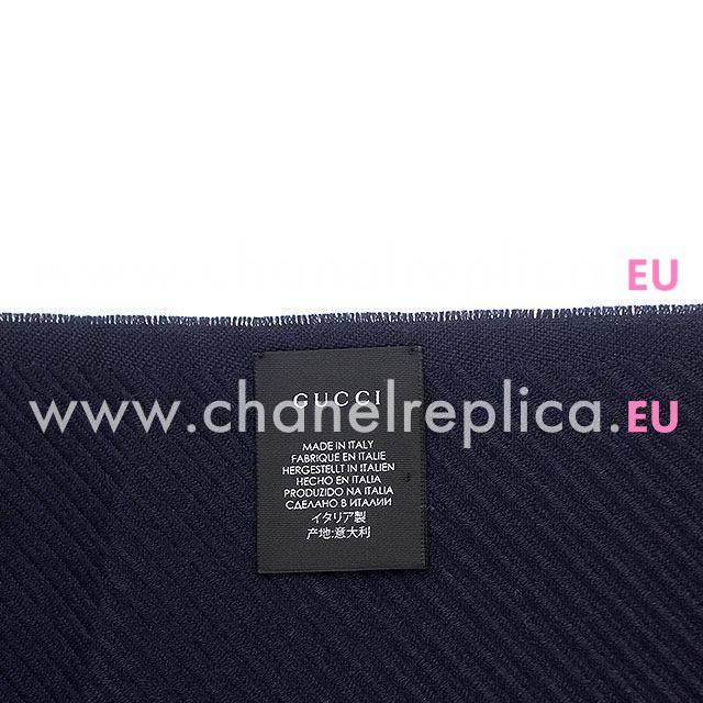 Gucci G Logo Wool Silk Scarf Deep Blue G6102822