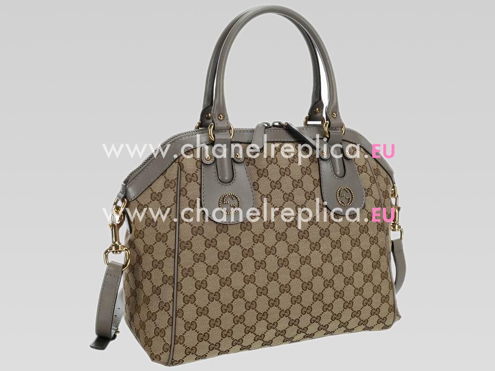 Gucci Scarlett Calfskin Leather Handbag In Gray G471035