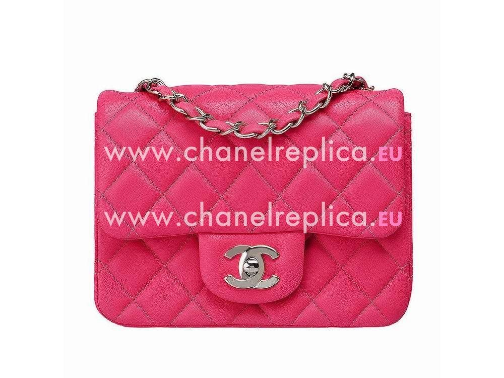 Chanel Mini Coco Lambskin Flap Bag Red(Silver) A35223