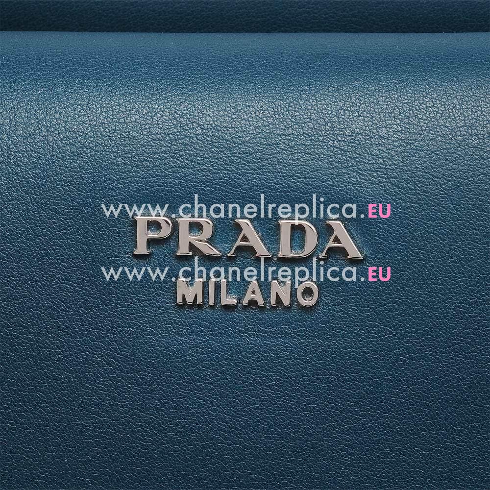 Prada Soft Saffiano Triangle Logo Bag Blue PR573C15