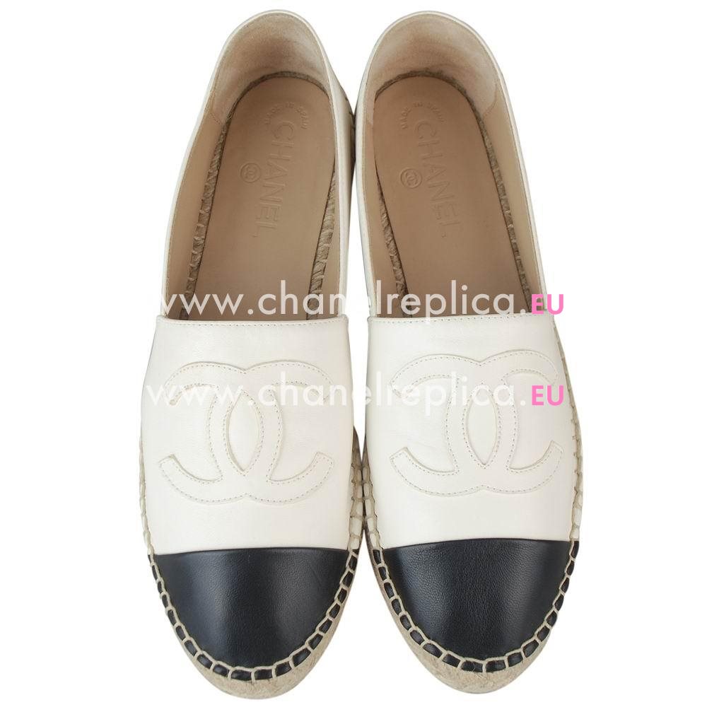 Chanel Double CC Lambskin Cambon Bowknot Shoes In Black / White CG36597