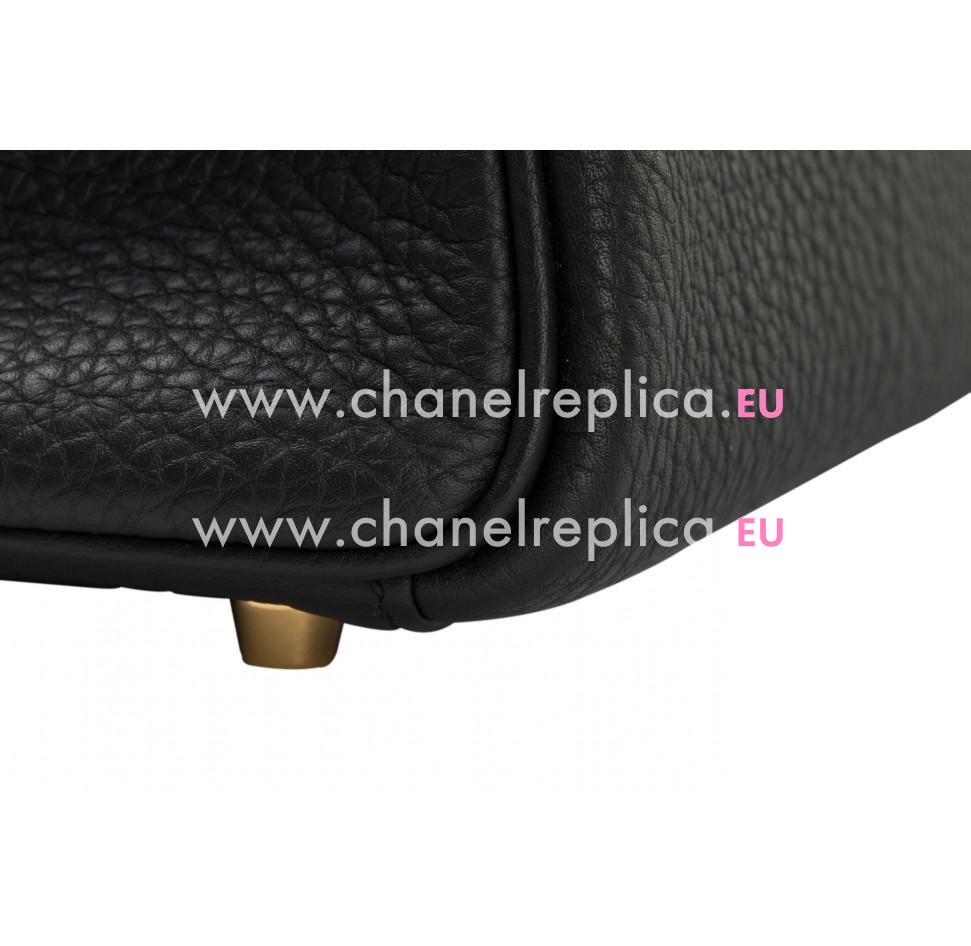 Hermes Kelly 32 Black Clemence Leather Gold Hardware Hand Sew Bag HK1032CLM