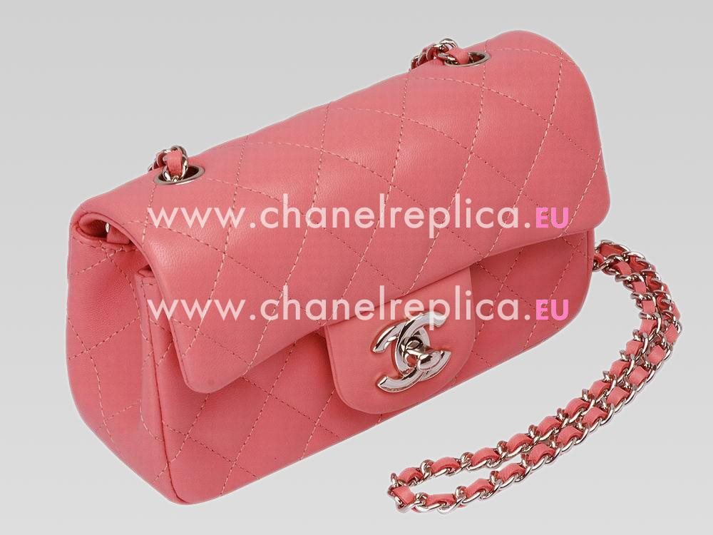 Chanel 2013 Lambskin CC Lock CrossBody Bag Hot Pink Silver A45534