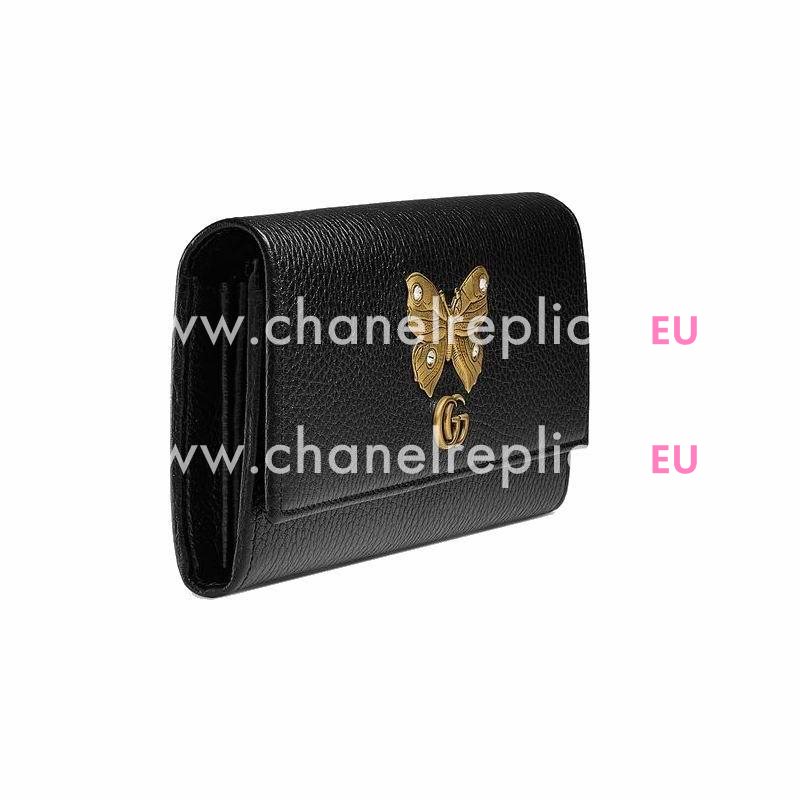 Gucci Leather continental wallet with butterfly 499359 CAOGT 1081