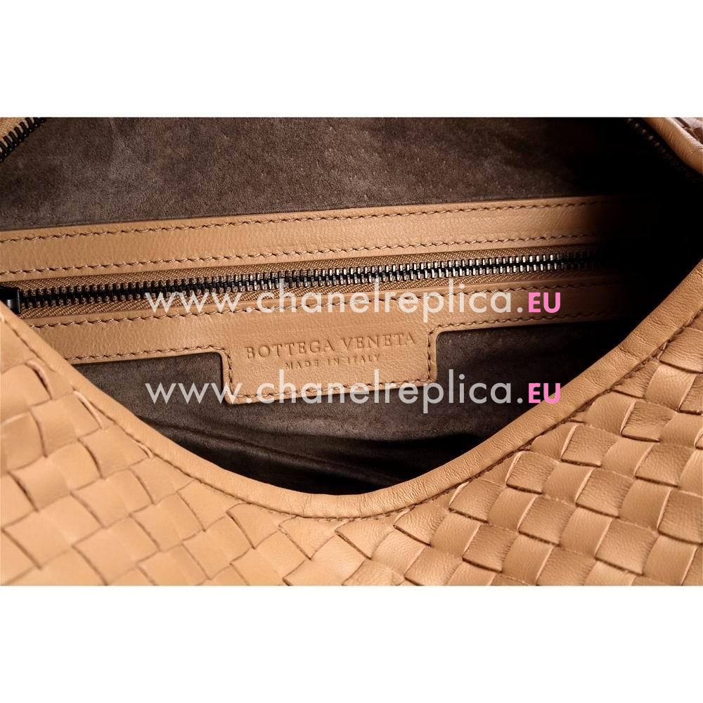 Bottega Veneta Classic Intrecciato Nappa Weave Falcate Shoulder Bag In Light Camel BV542536