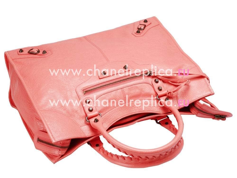 Balenciage Classic Monday Lambskin Aged Brass hardware Bag Pink B5258449
