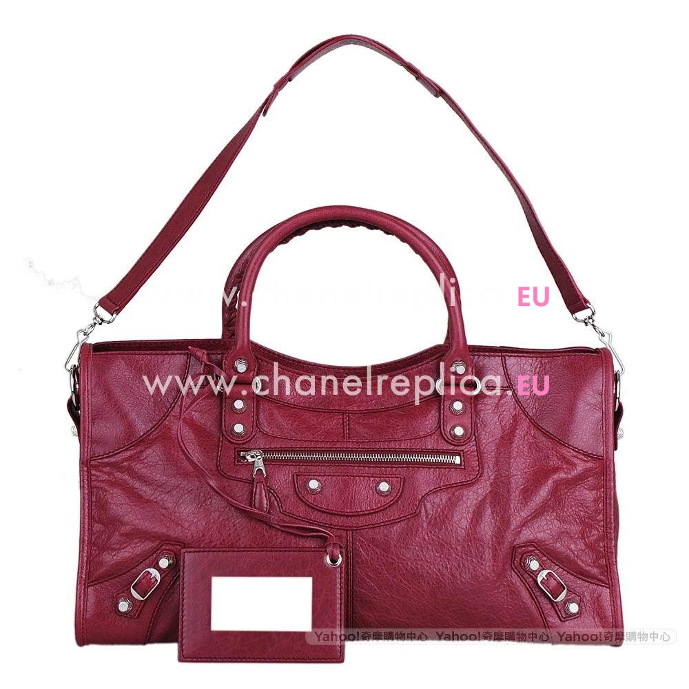 Balenciage Hamiton Part Time Lambskin Silvery hardware Bag Grape Purple B2055086