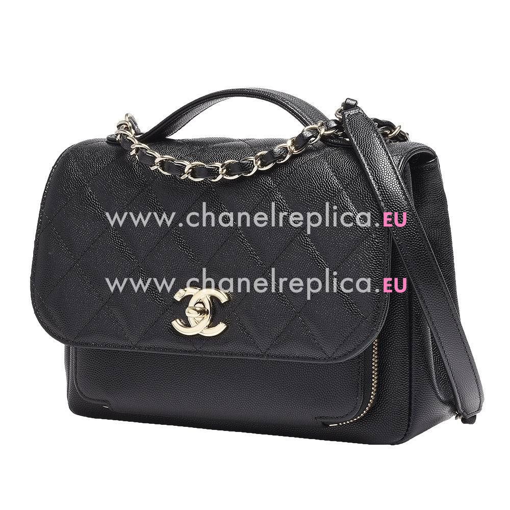 CHANEL Affinity Gold Hardware Rhombic Caviar Calfskin Bag in Black A789A49