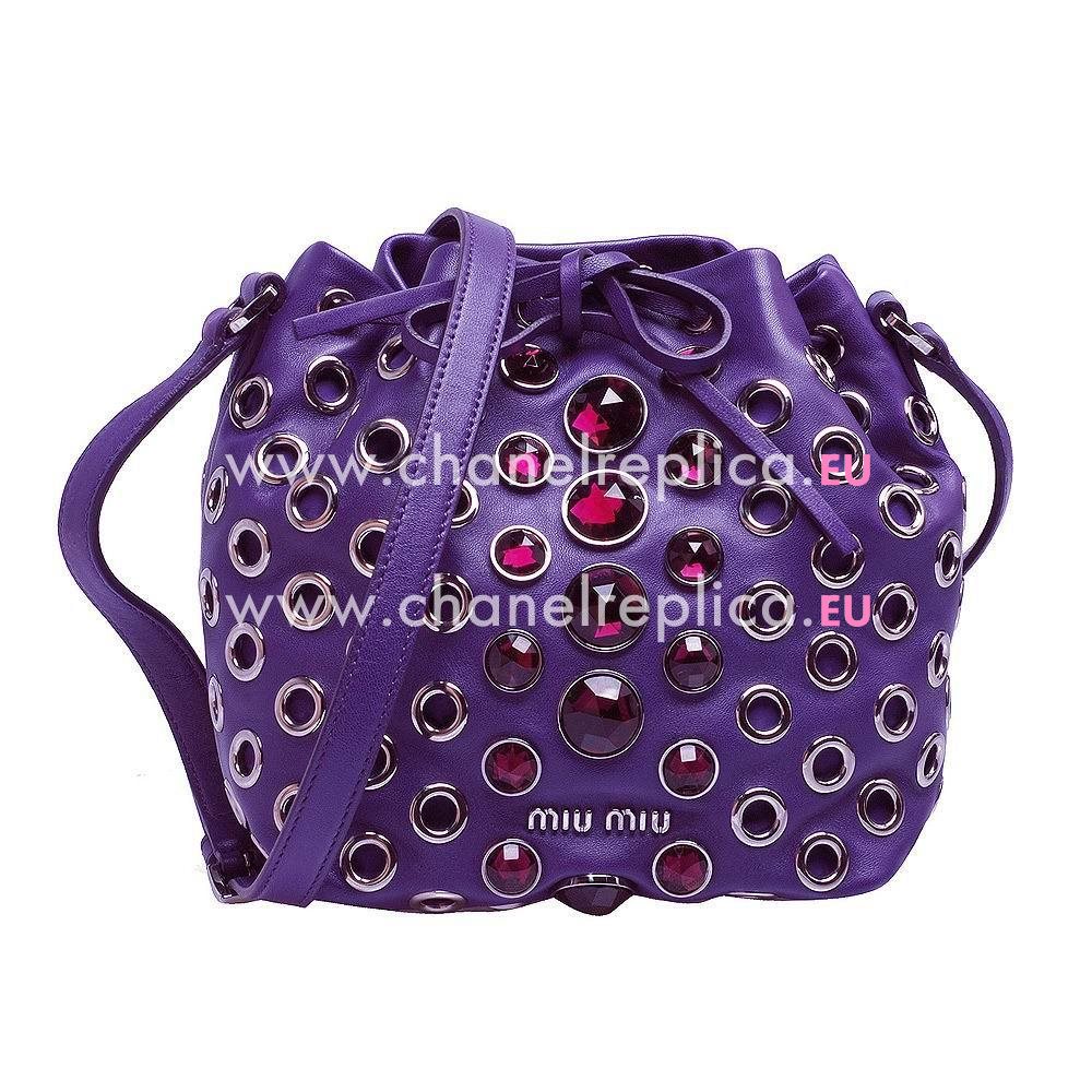 Miu Miu Nappa Vele Goatskin Shoulder Bag Purple MM6111821