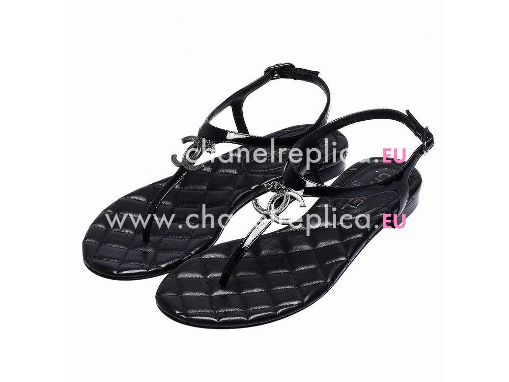 Chanel Patent Leather CC Sandle Shoes G31859
