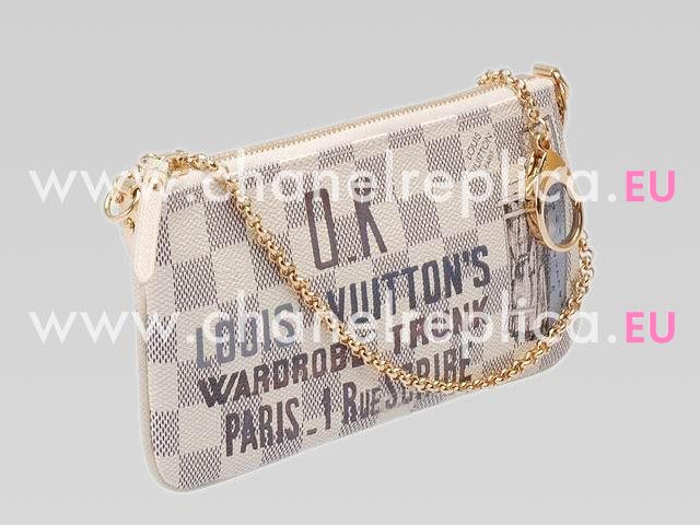 Louis Vuitton Damier Azur Canvas Mini Clutch Valise N63090