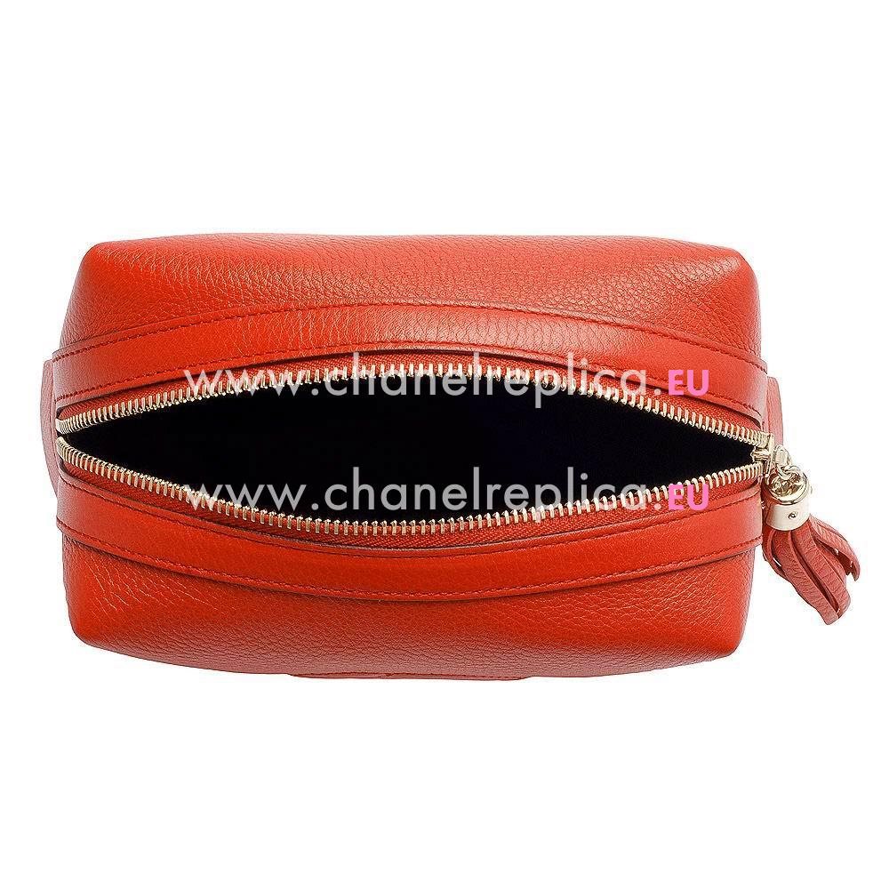 Gucci SOHO GG Calfskin Leather Bag In Orange G554912