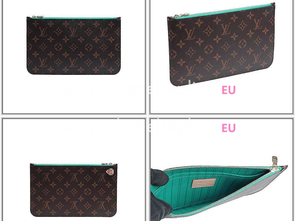 Louis Vuitton Monogarm Canvas V Neverfull MM Turquoise M41601