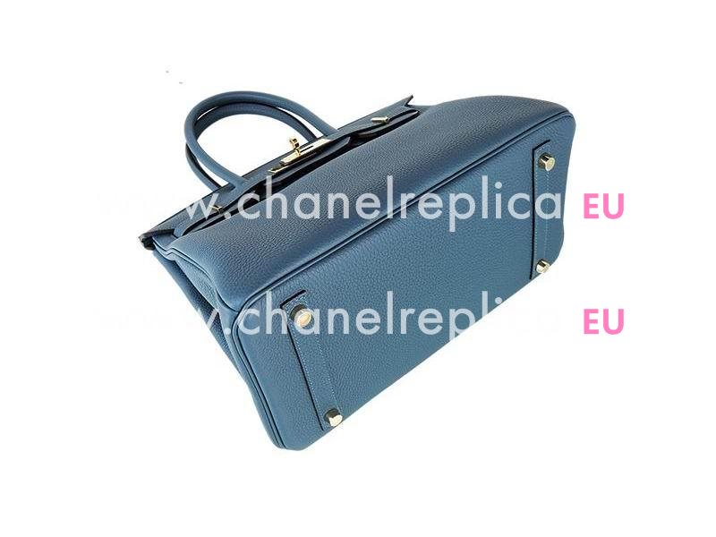 Hermes Birkin 30CM Togo Leather Turkey Blue Gold Hardware H1042DG