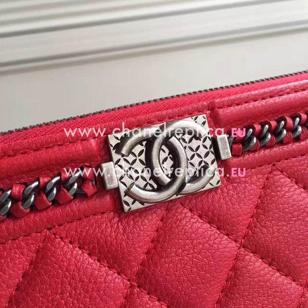 Chanel Calfskin Wallet Red C6120518