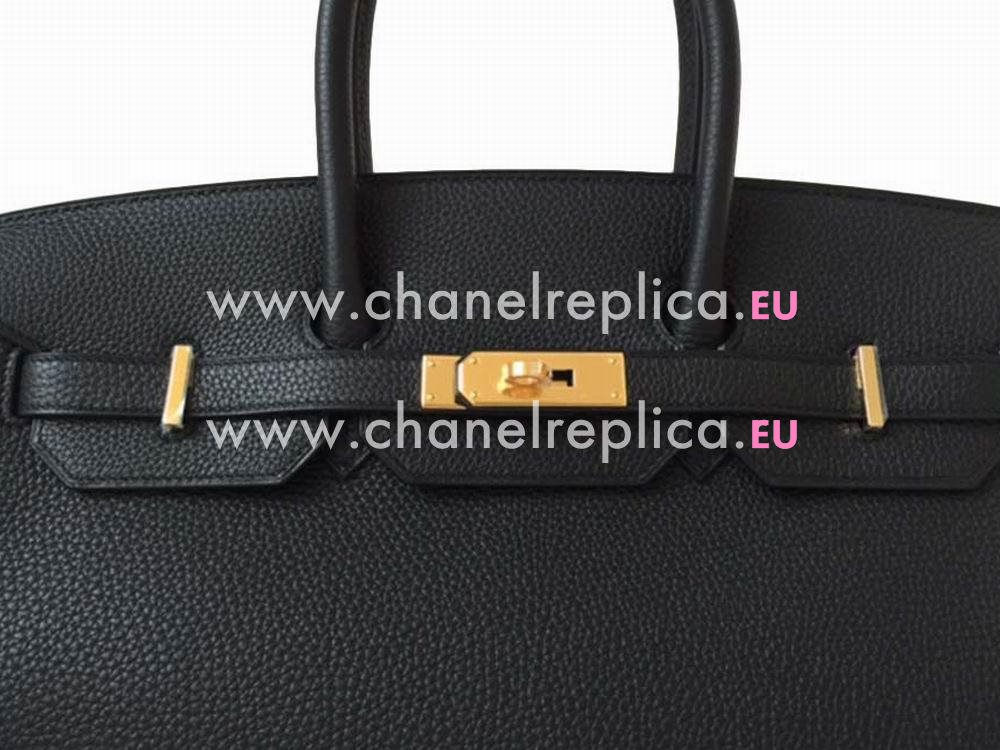 Hermes Birkin 35cm Togo Leather Black Gold Hardware Hand Sew H1043BLA