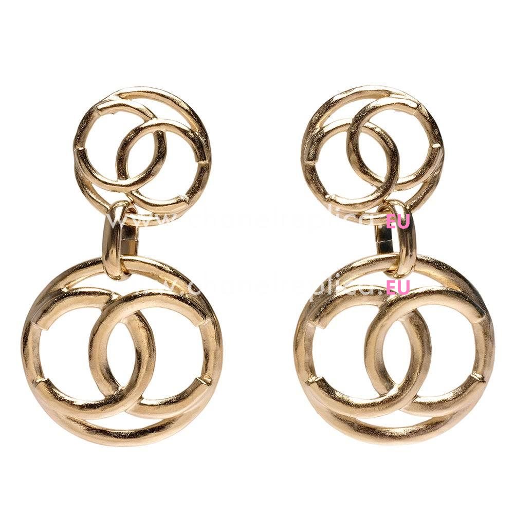Chanel CC Logo Gold color Double Circle Earring FA37133