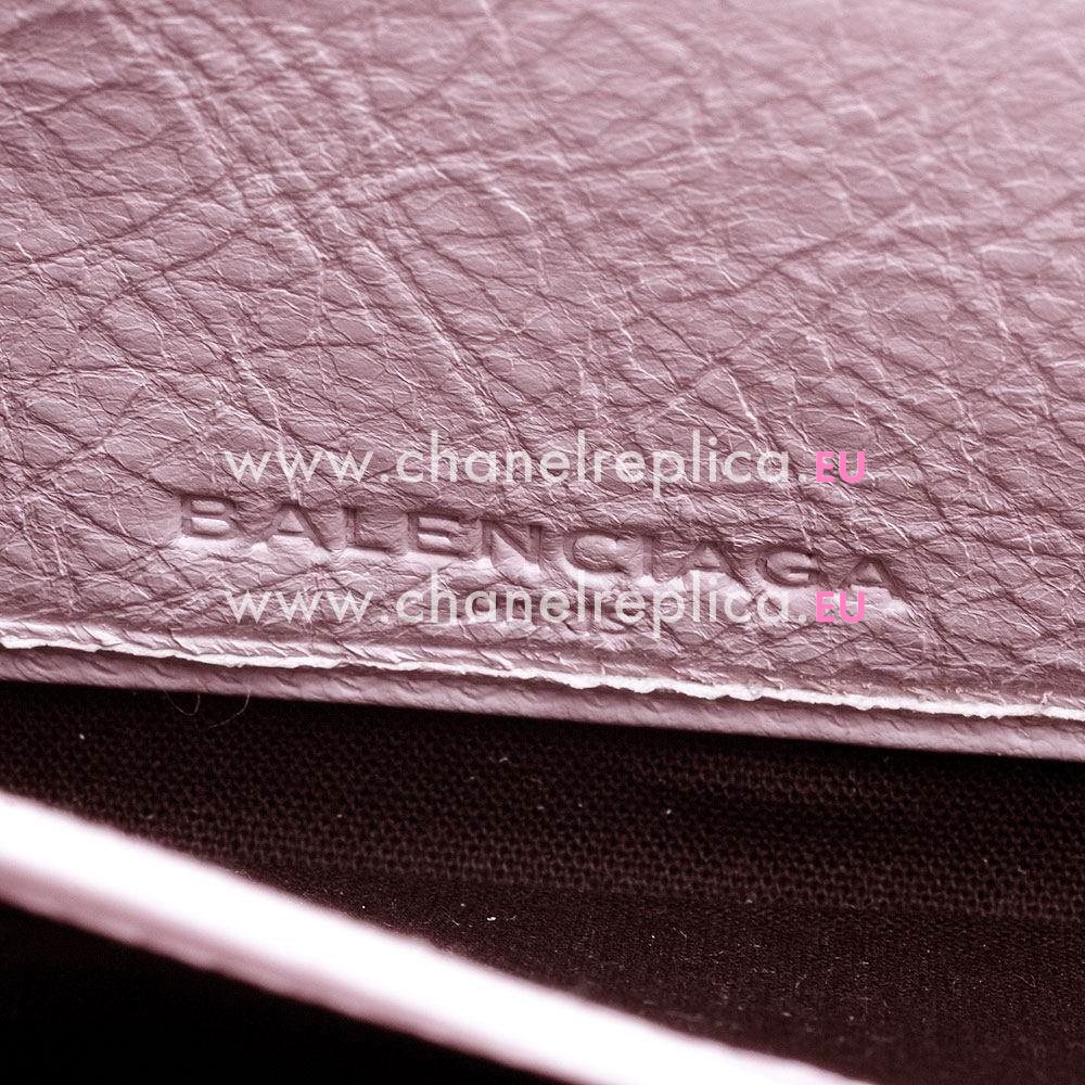Balenciaga Continental Goatskin Aged Brass Hardware Wallets Light Pink B2055125