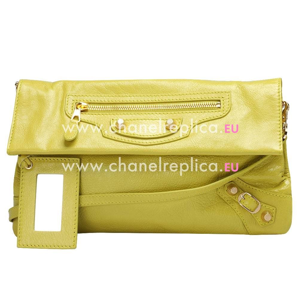 Balenciage Gaint 12 Envelope Lambskin Gold hardware Bag Lemon Yellow B5125794