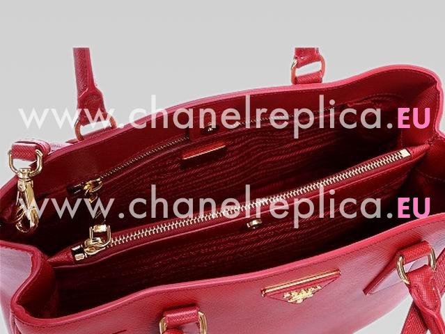 Prada Saffiano Lux Triangle Logo Handhand Red PR43926