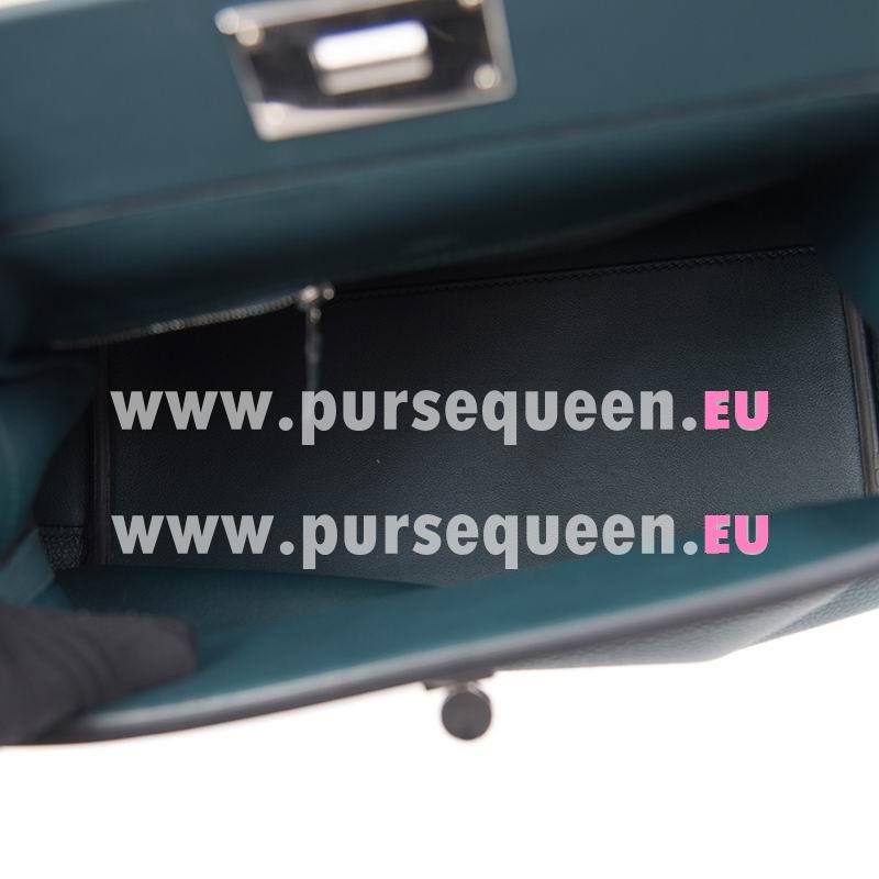 Hermes Togo Leather Palladium Plated Hardware 24/24 29cm Bag In 6O/6O Deep Blue 242429CMAJTGSS