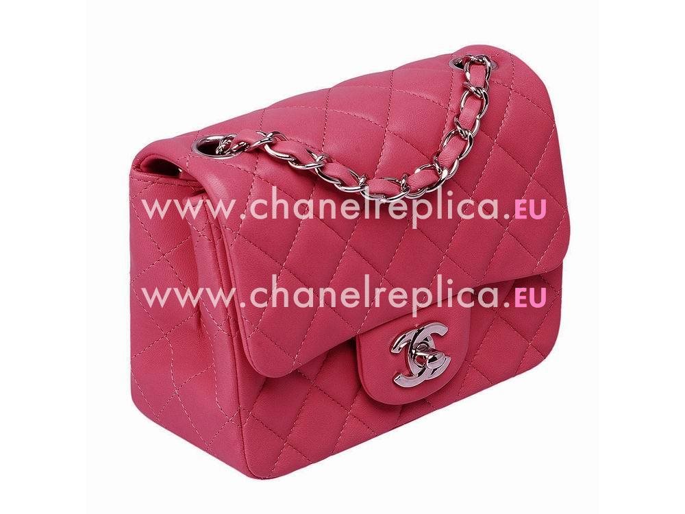 Chanel Lambskin Mini Coco Bag Hot Pink(Silver) A522371