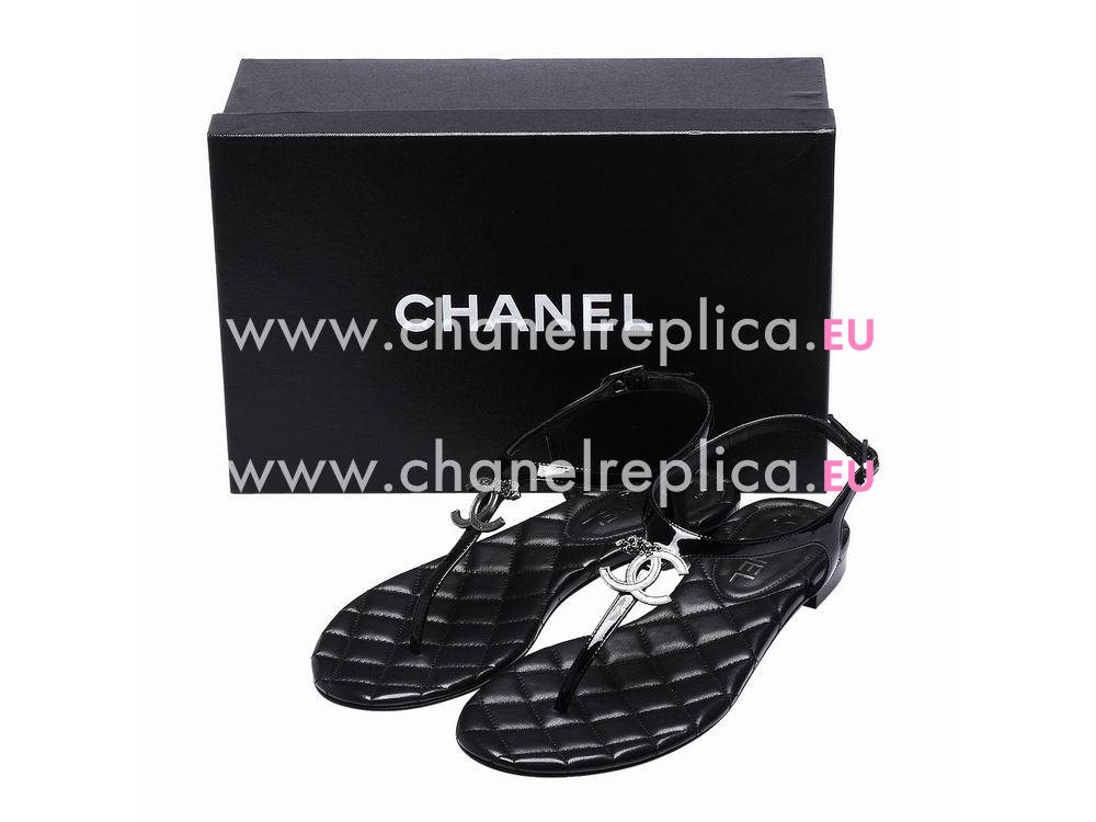 Chanel Patent Leather CC Sandle Shoes G31859