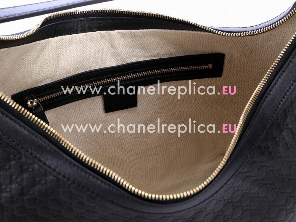 Gucci Nice amboss Calfskin Leather Hobo Bag In Black G4772049
