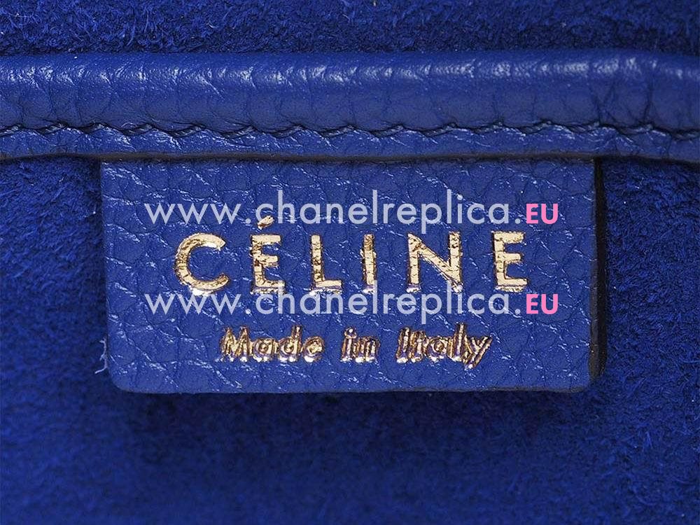 Celine Square Luggage Bubble Calfskin Nano Mini Silver Sapphire Blue CE544559