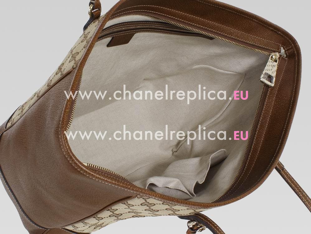 Gucci GG Fabric And Cowhide Leather In Coffee Bag GU455670