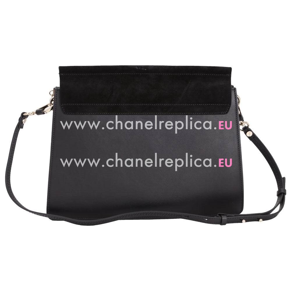 CHLOE Faye Chamois Calfskin Saddle Bag Black CL7040401