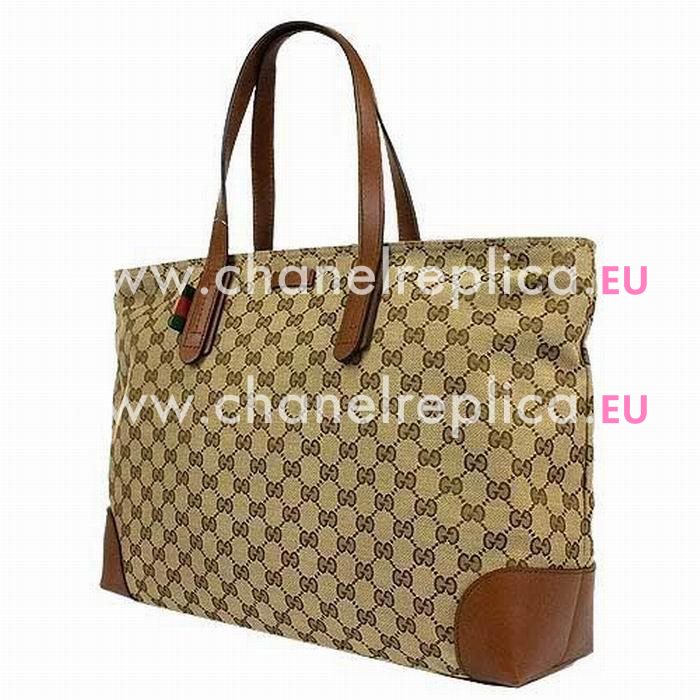 Gucci Classic GG Calfskin Tote Bag In Khaki G5067260