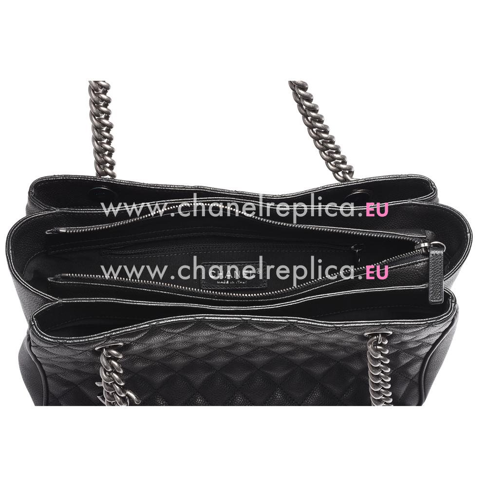 Chanel Caviar Cowhide Anti-silver Chain Shouldbag Black A9789F9A