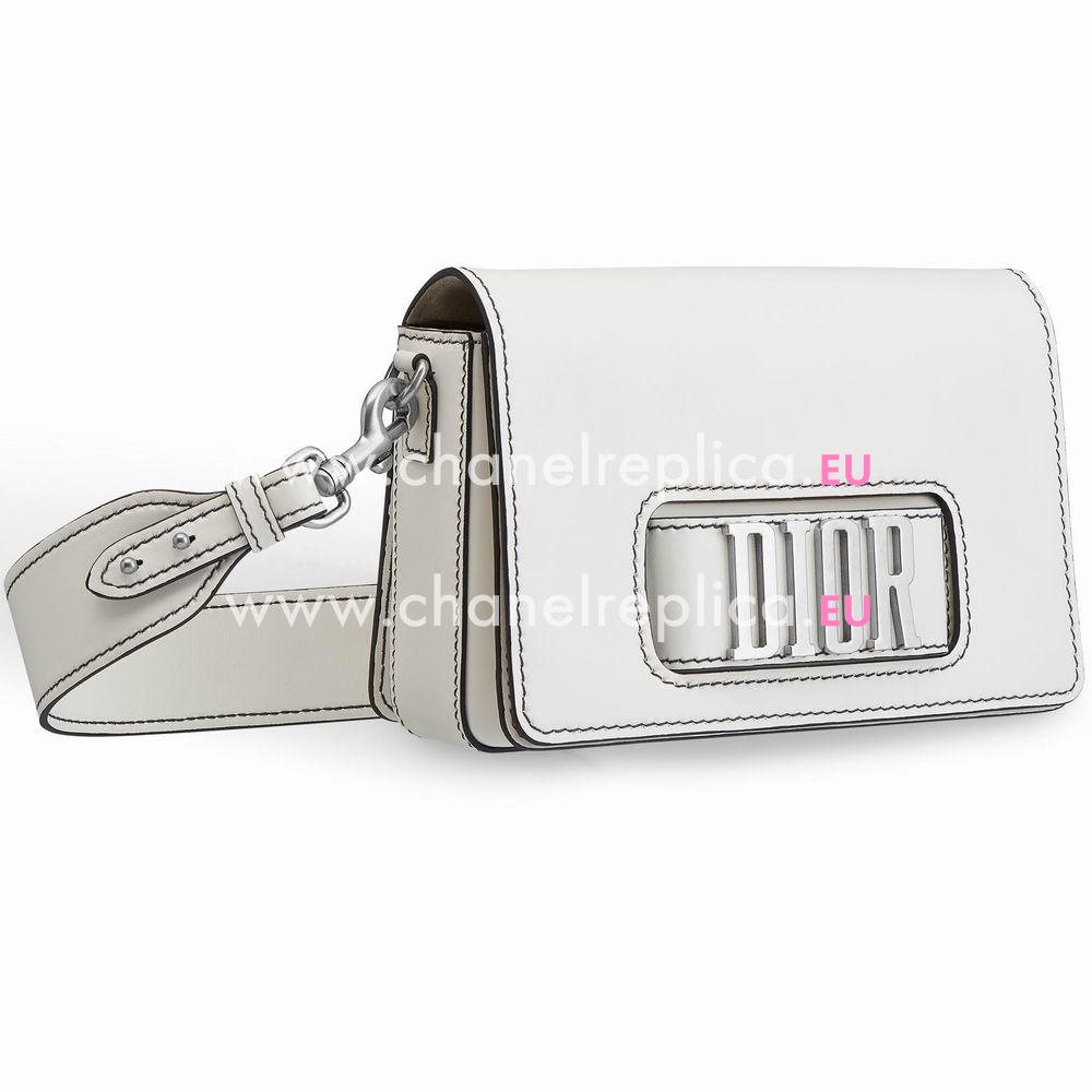 Dior FLAP BAG WITH SLOT HANDCLASP IN OFF-WHITE CALFSKIN M8000VVQV_M030