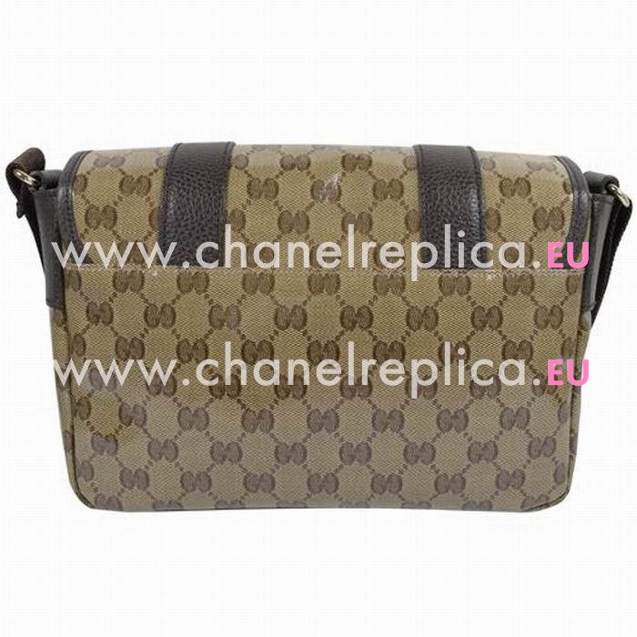 Gucci Classic GG PVC Calfskin Shoulder Bag In Camel G7041113