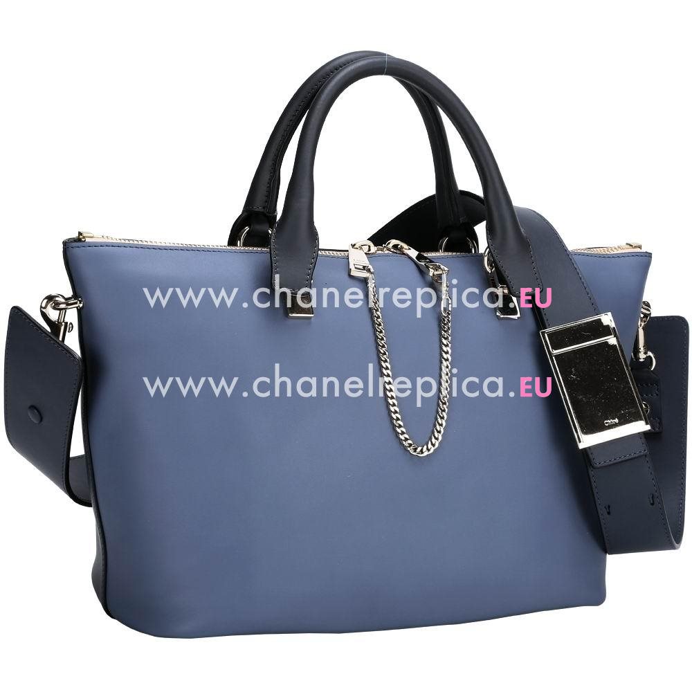 Chloe Baylee Calfskin Hand Bag In Blue/Dark Blue C5720476