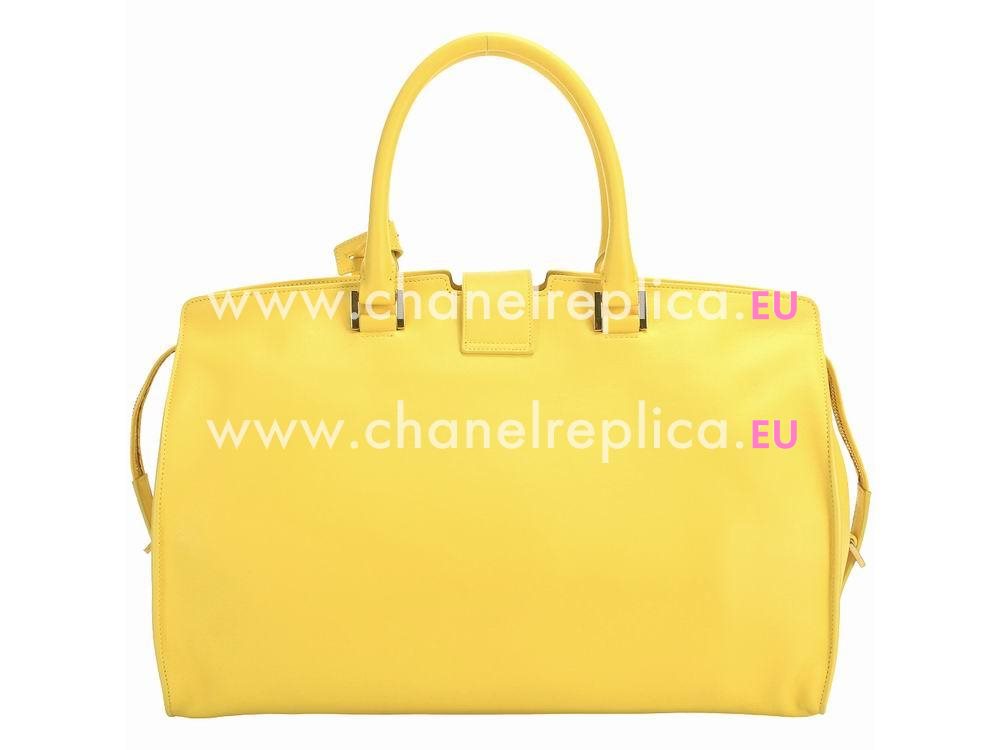 YSL Petit Cabas Chyc Y Calfskin Doctor Medium Bag Yellow YSL497940