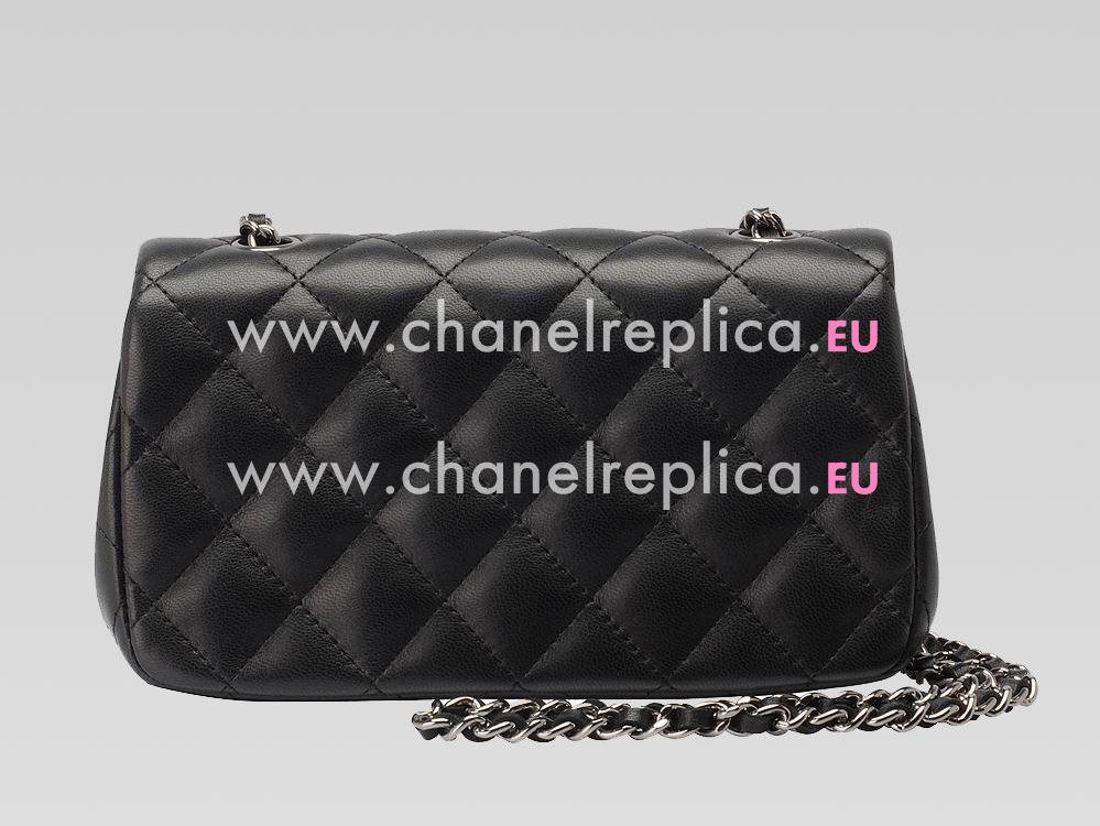 Chanel Lambskin CC Lock Mini Coco Bag Black Silver A47585