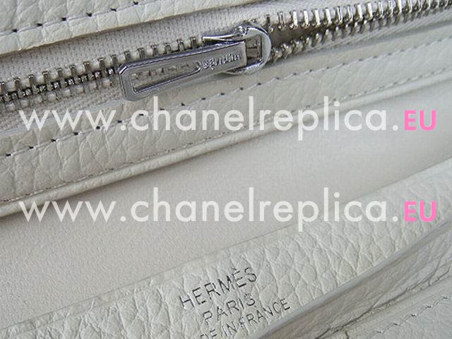 Hermes Dogon Clemence Leather Wallet Off-white H0005M