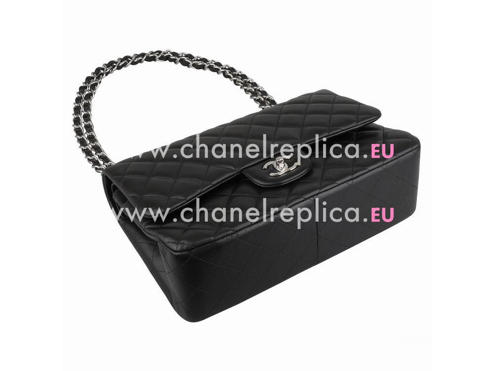 Chanel Lambskin Jumbo Double Flap Bag Black(Silver) A58600BLS