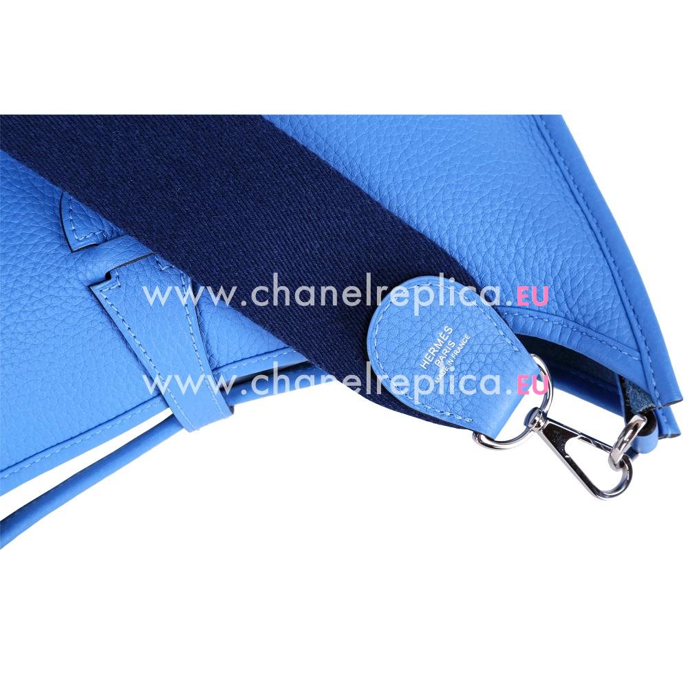 Hermes Togo Leather Evelyne Bag In Blue H056275LB