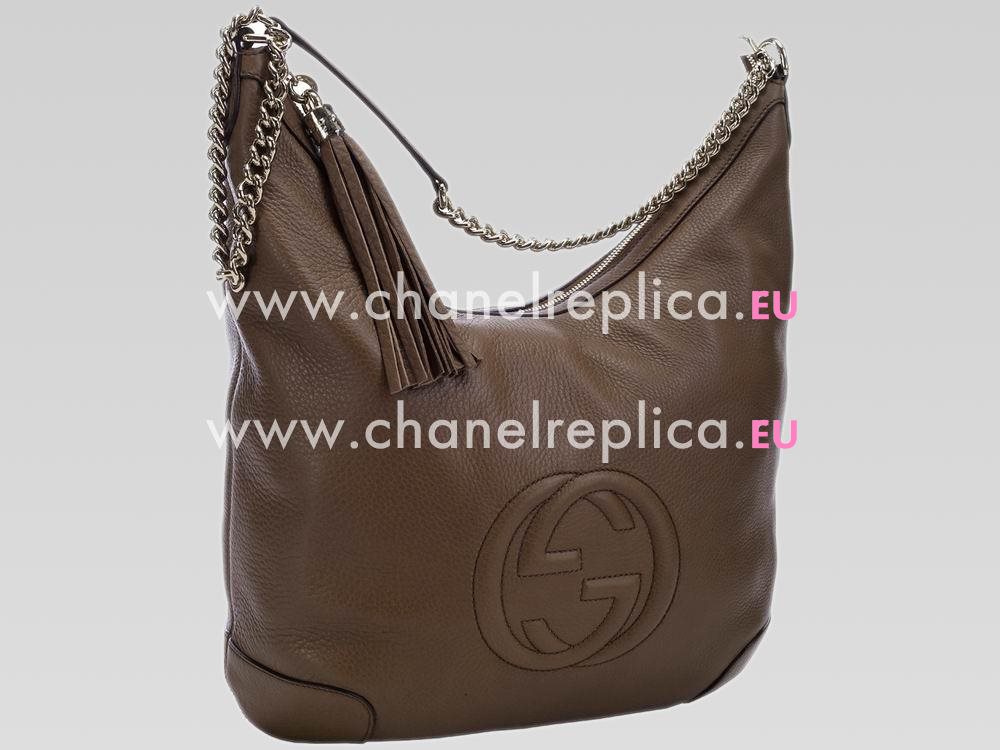 Gucci Calfskin Embossed Soho Totem Bag(Brown) G474099