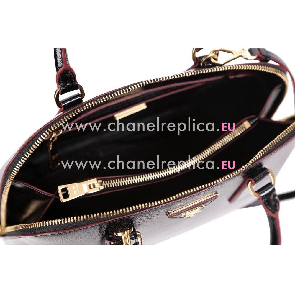 Prada Lux Saffiano Classic Triangle Logo Cowhide Handle/Shoulder Bag Black PR61017006