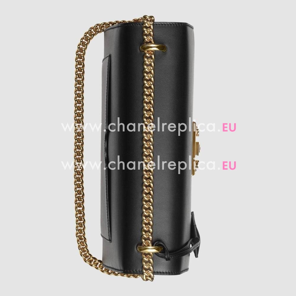 Gucci Padlock Leather Shoulder Bag Black G409486 AP00G