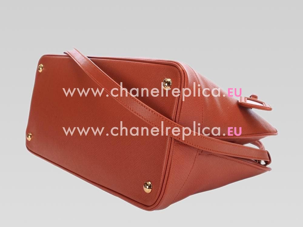 Prada Lux Saffiano Cowhide Handle/Shoulder Bag Orange PR472714