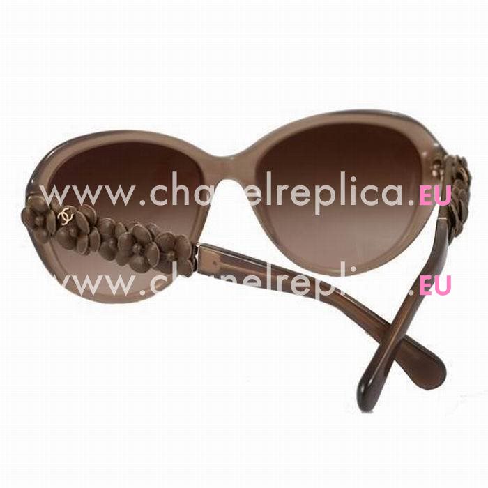 Chanel Plastic Frame Goatskin Sunglasses Coffee A7082506