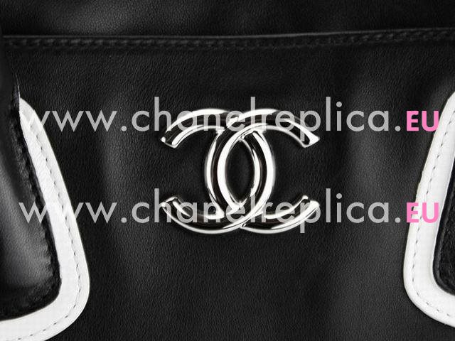 Chanel Contrast Executive Cerf Tote Bag Black/White A46174-G